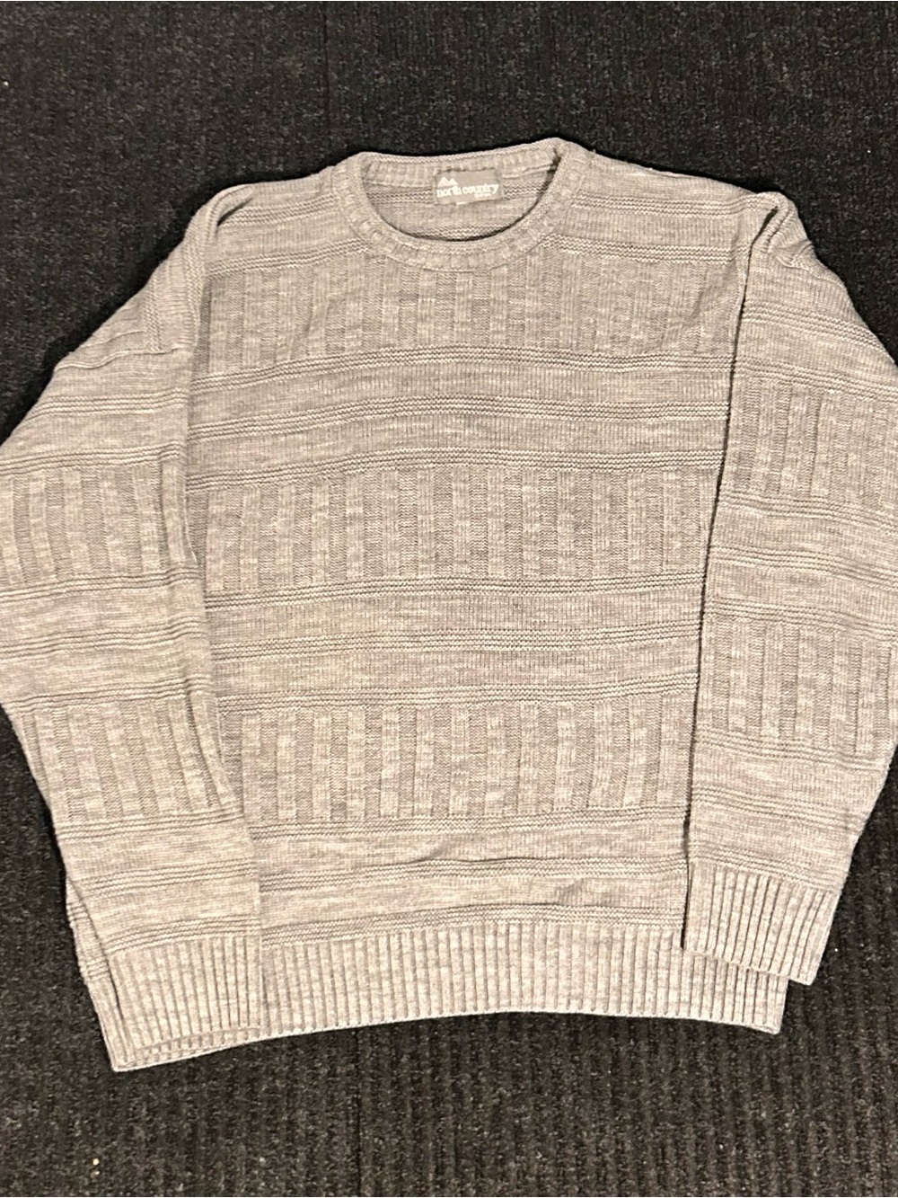Easton Gray Crewneck Textured Knit Sweater